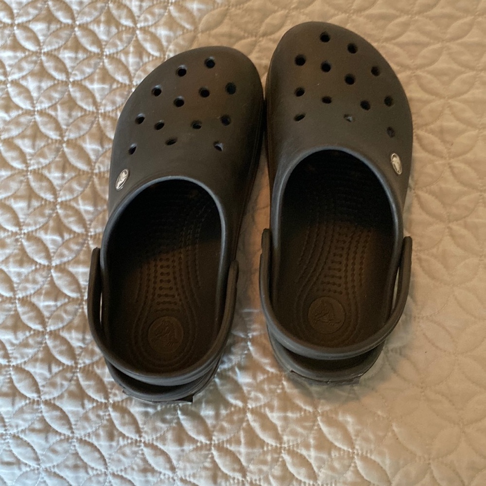 Women’s black and gray Crocs